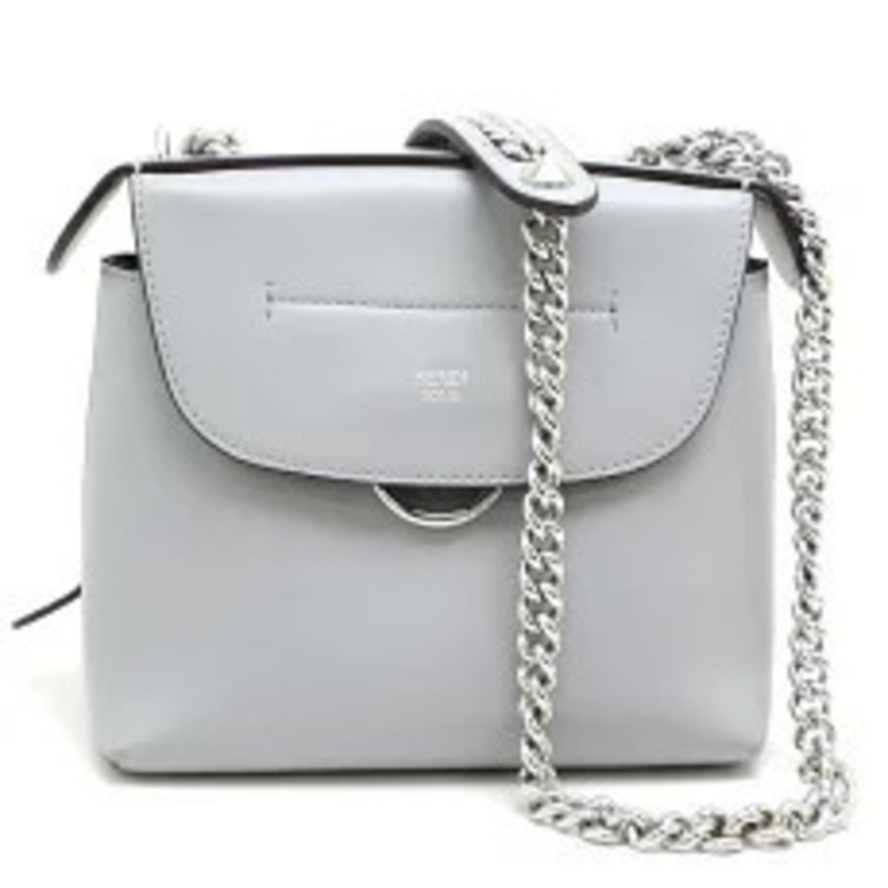 Fendi Back Shoulder Bag Leather Gray